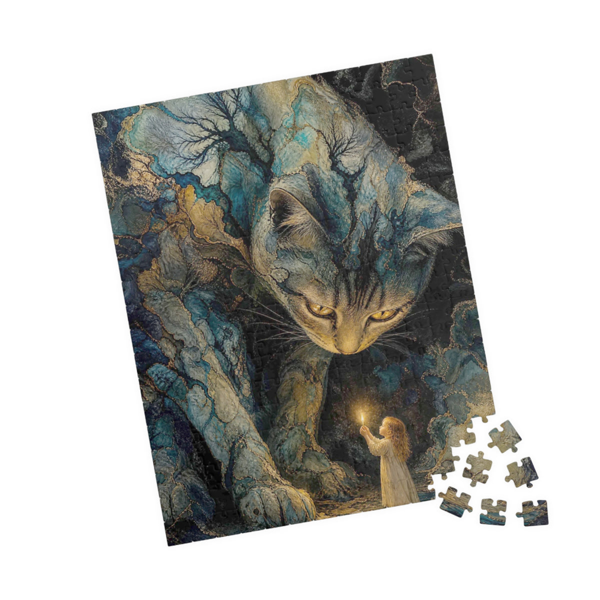 The Enchanted Watch — Mystical Cat & Child Jigsaw Puzzle, 110–1014 pc