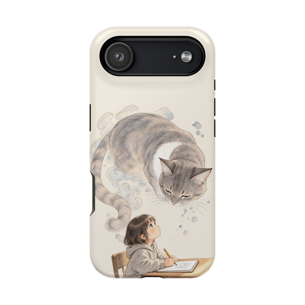 Guarded Dreams — Child & Cat MagSafe Phone Case