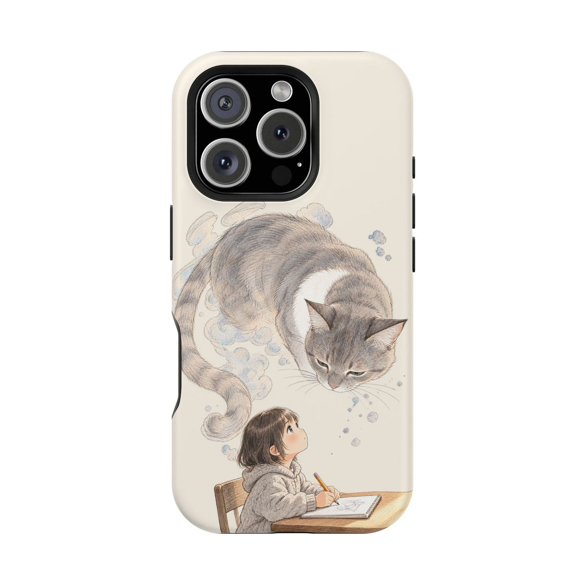 Guarded Dreams — Child & Cat MagSafe Phone Case