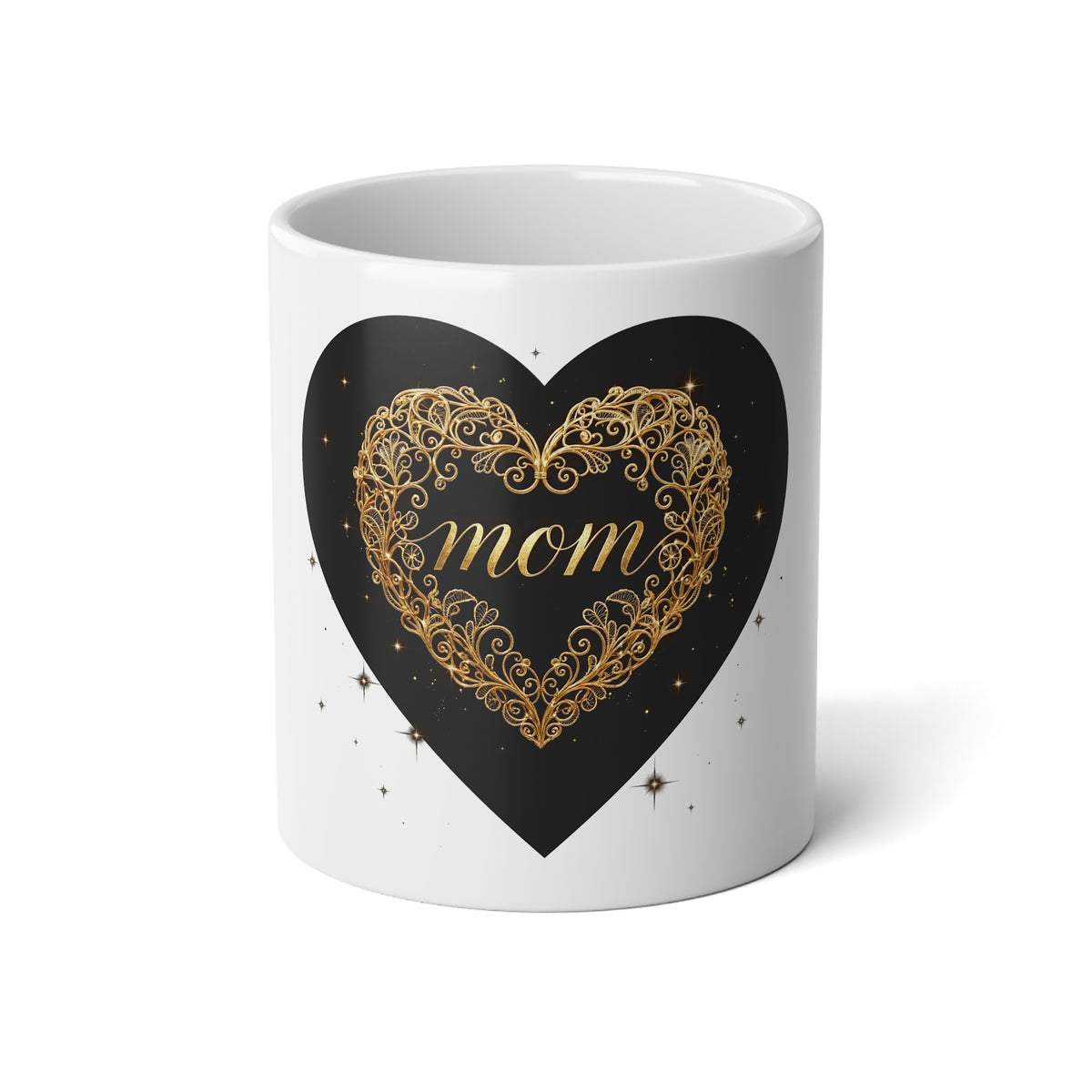 A Black Heart for Mom — 20oz White Ceramic Mug