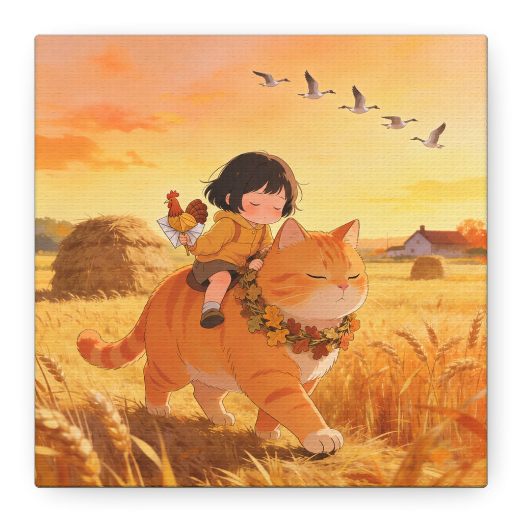 The Fawn and the Field — Thanksgiving Wheat Walk Guardian Canvas, Cat & Fawn