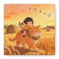 The Fawn and the Field — Thanksgiving Wheat Walk Guardian Canvas, Cat & Fawn