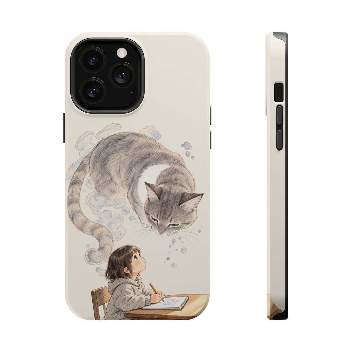 Guarded Dreams — Child & Cat MagSafe Phone Case