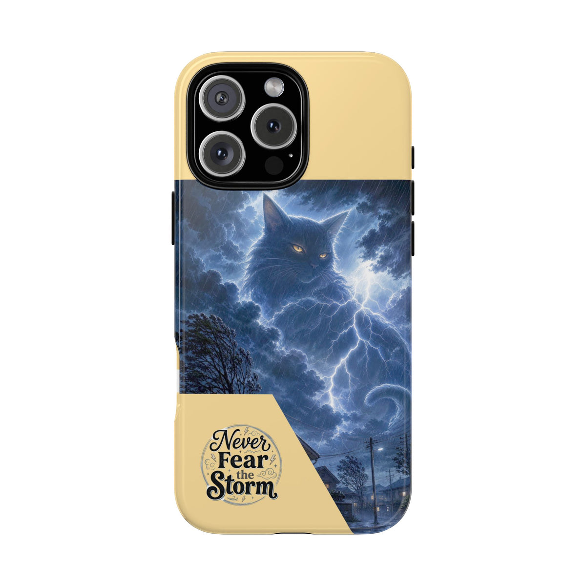 Never Fear the Storm — Lightning Cat iPhone Case
