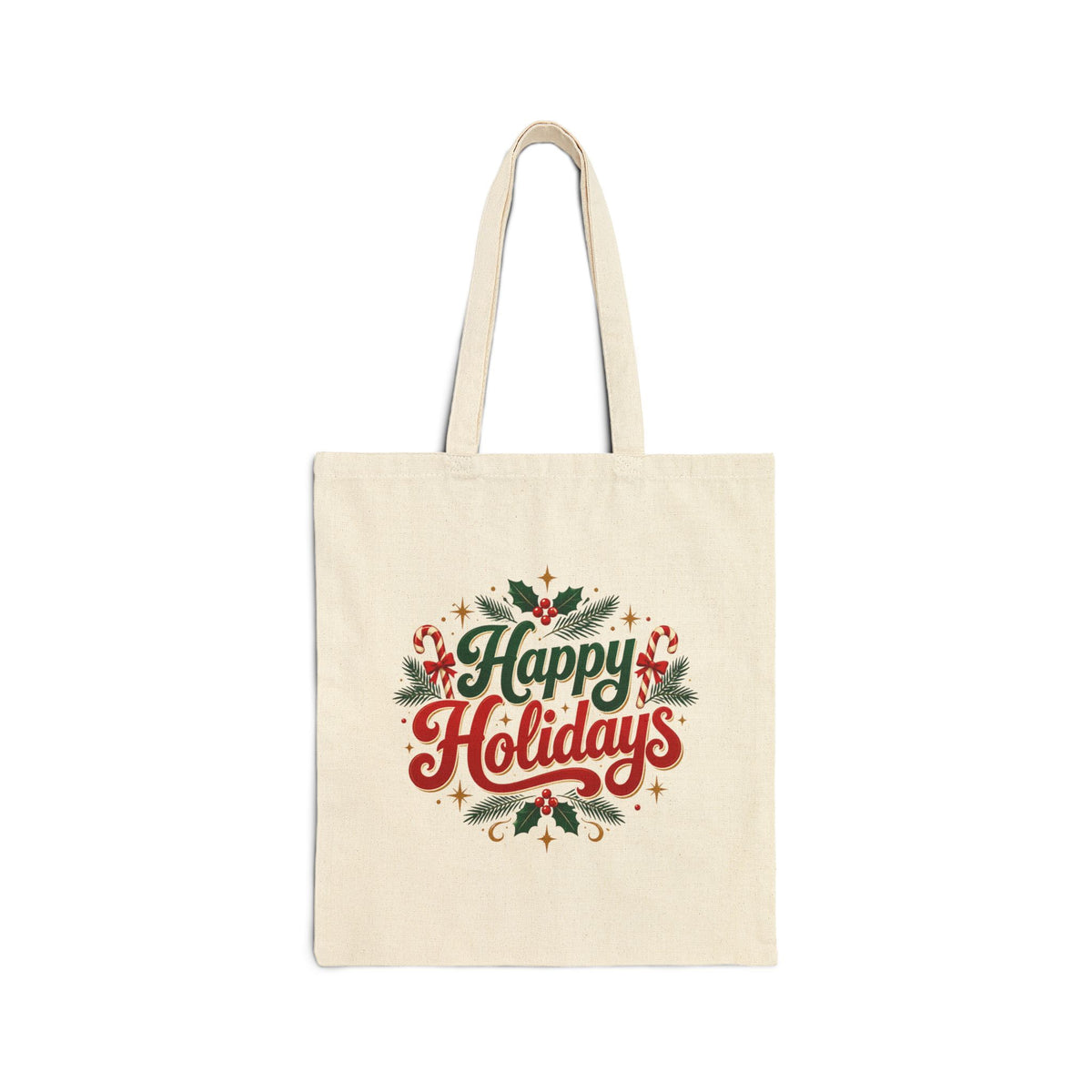 Silent Night Carol — Christmas Wreath Canvas Tote Bag