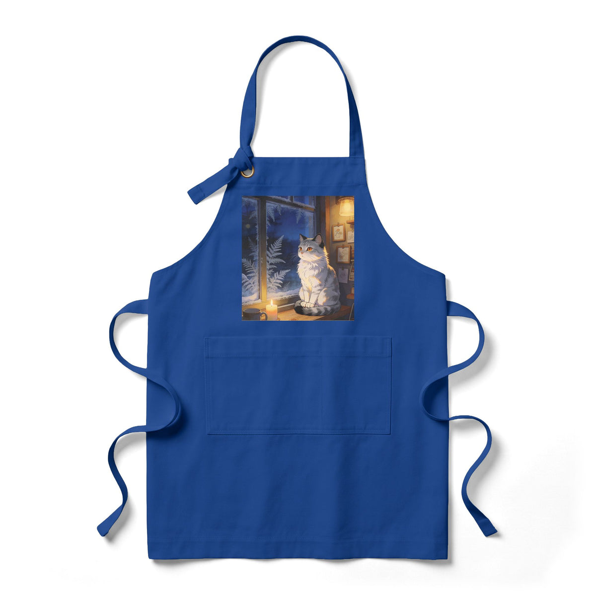 Winter Keeper of the Windowsill - Holiday Cat Kitchen Apron
