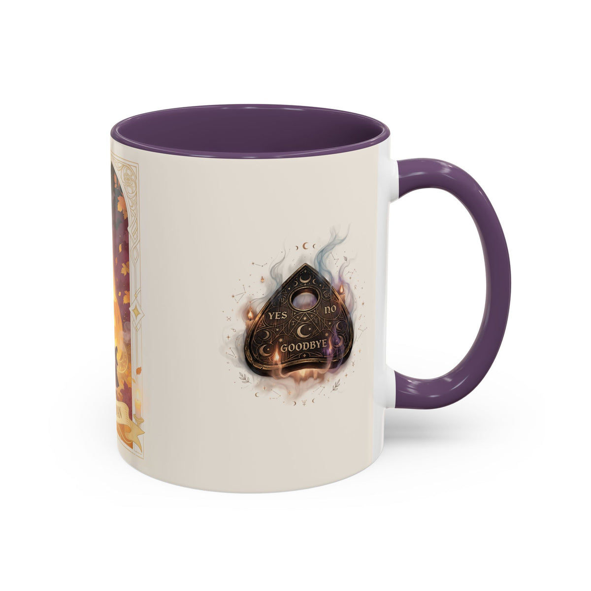 Card XVIII Draws Close — Guardian Tarot Cat & Pumpkin Accent Mug, 11 or 15 oz