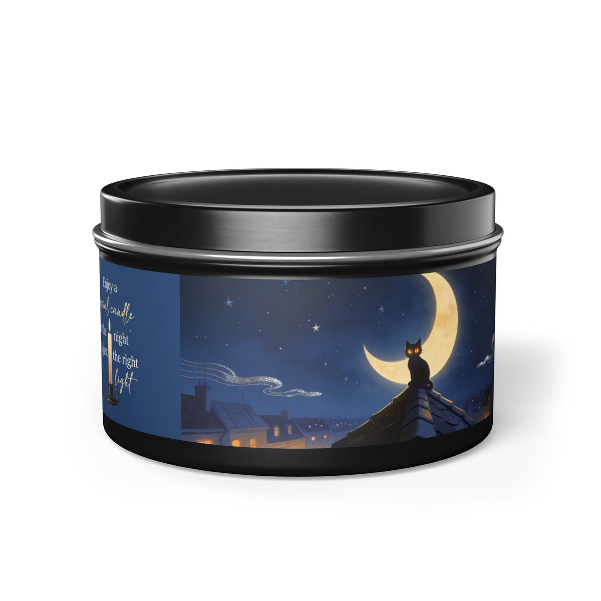 The Window Watcher — Moonlit Cat Tin Candle