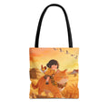 Harvest Watch — Wheat Walk Tote Bag, Guardian Cat & Fawn
