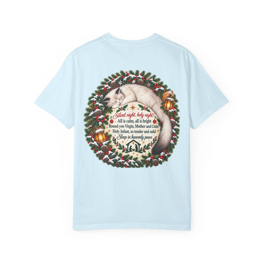 Silent Night Carol — Christmas Cat T-Shirt