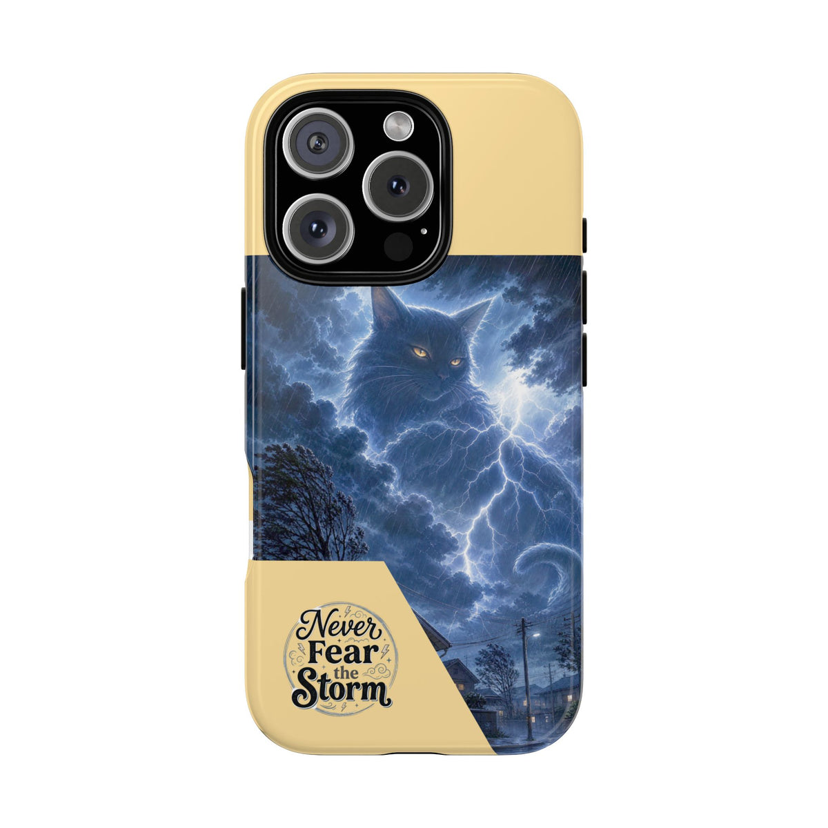 Never Fear the Storm — Lightning Cat iPhone Case