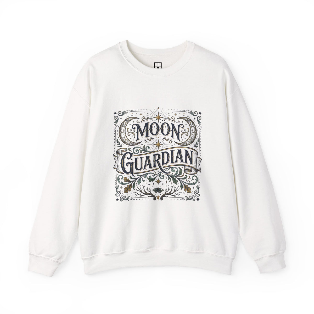 The Moon Keeps Watch — Moon Guardian Celestial Crewneck Sweatshirt