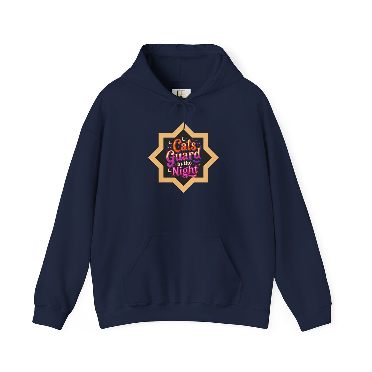 Guarded in Glass — Stained-Glass Guardian Cat Hoodie