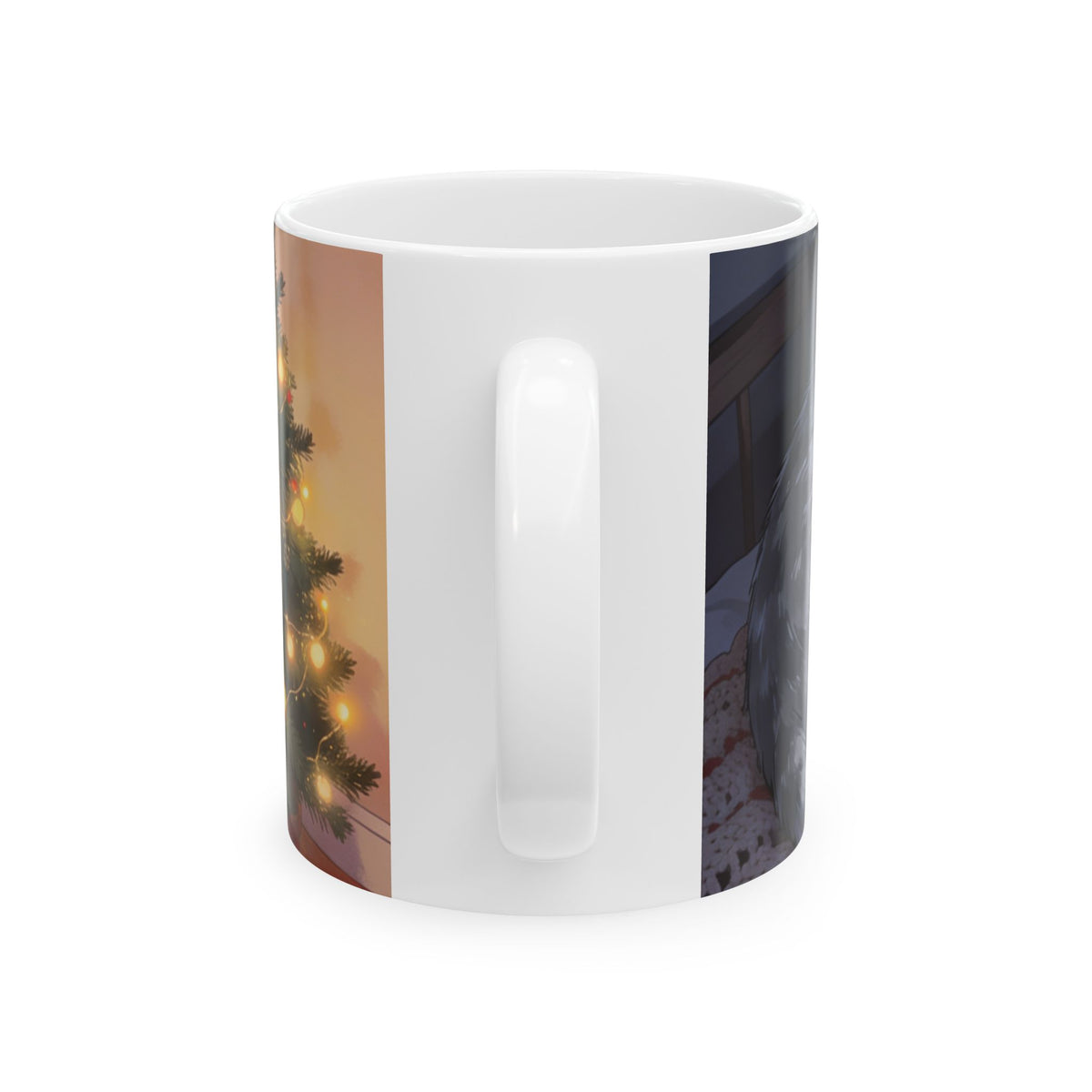 He Waits by the Tree — Christmas Eve Cookies & Milk Mug, 11 & 15 oz