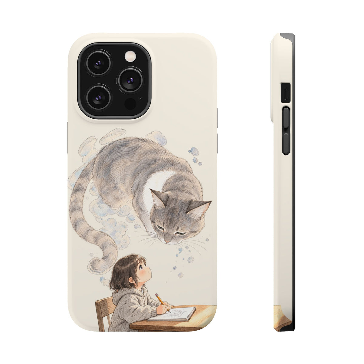 Guarded Dreams — Child & Cat MagSafe Phone Case