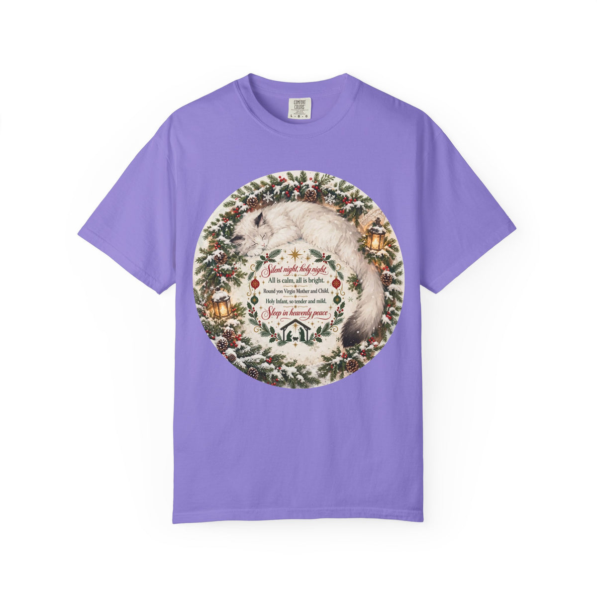 Silent Night Carol — Christmas Cat Tee (All I Want for Christmas Is You)