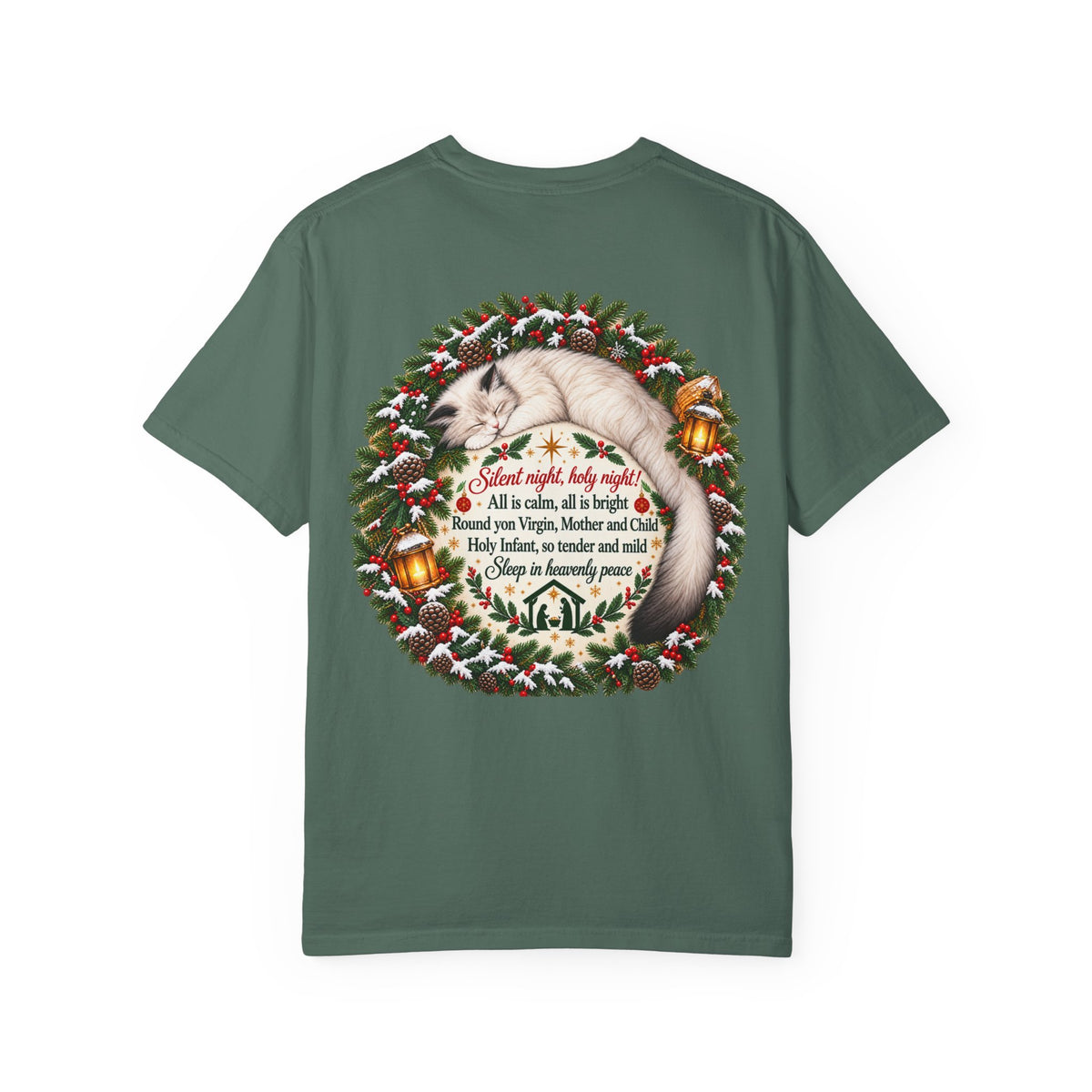 Silent Night Carol — Christmas Cat T-Shirt