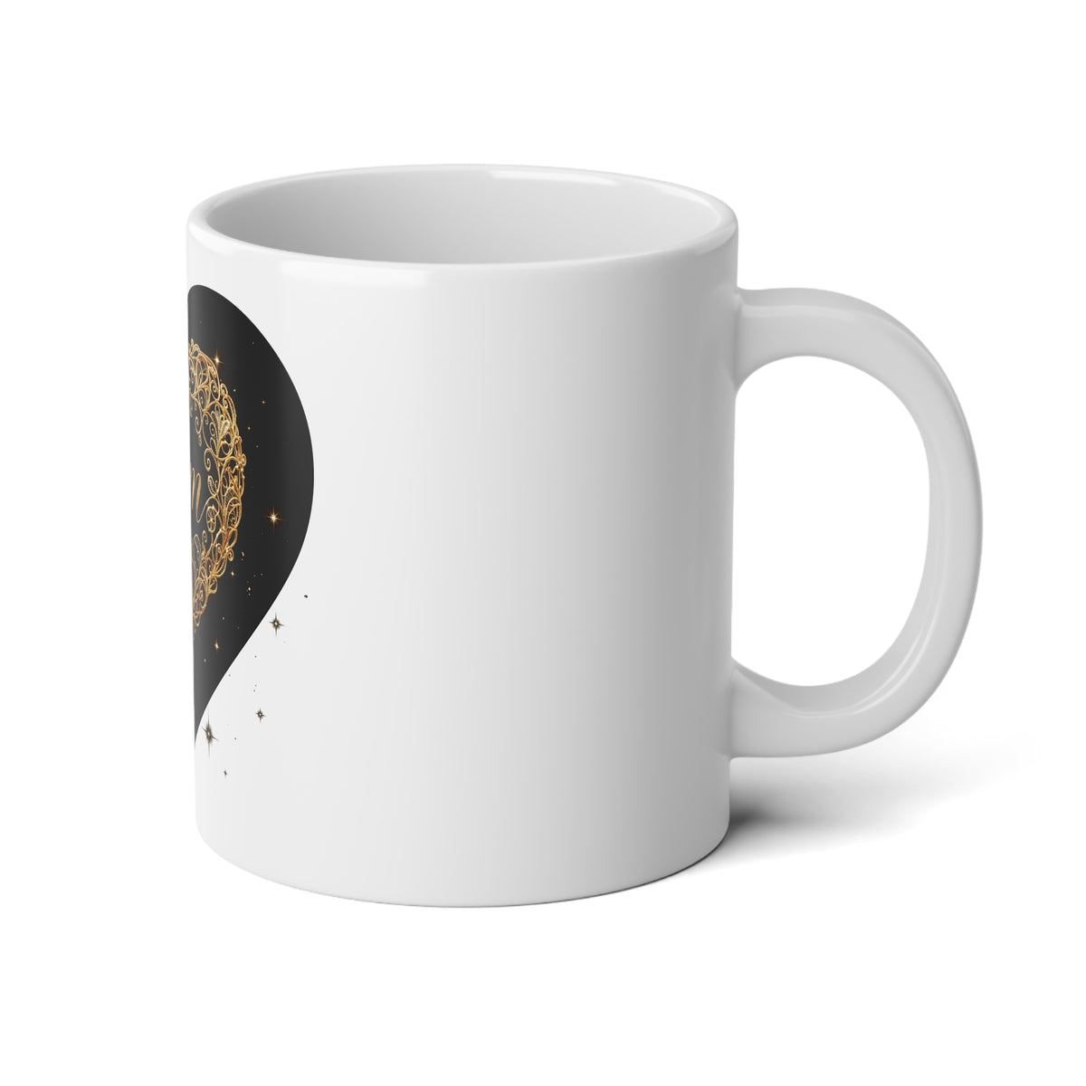 A Black Heart for Mom — 20oz White Ceramic Mug