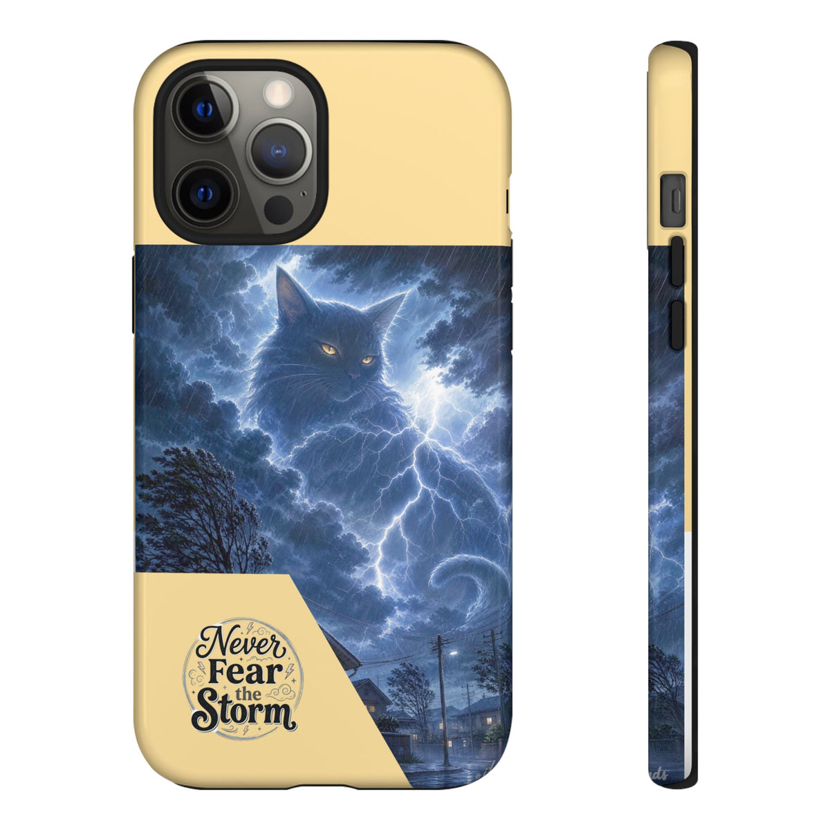 Never Fear the Storm — Lightning Cat iPhone Case
