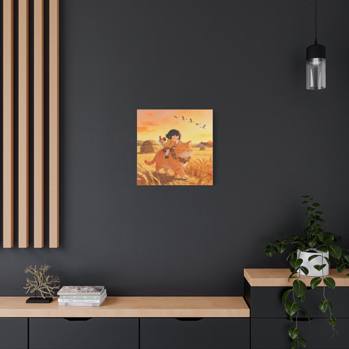 The Fawn and the Field — Thanksgiving Wheat Walk Guardian Canvas, Cat & Fawn