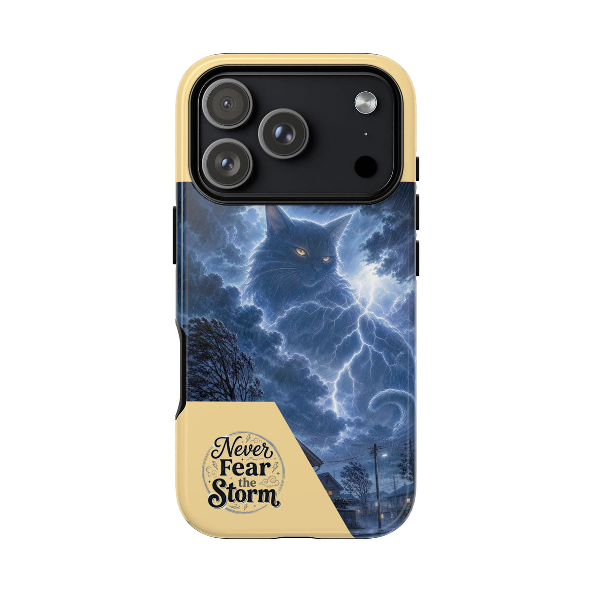 Never Fear the Storm — Lightning Cat iPhone Case