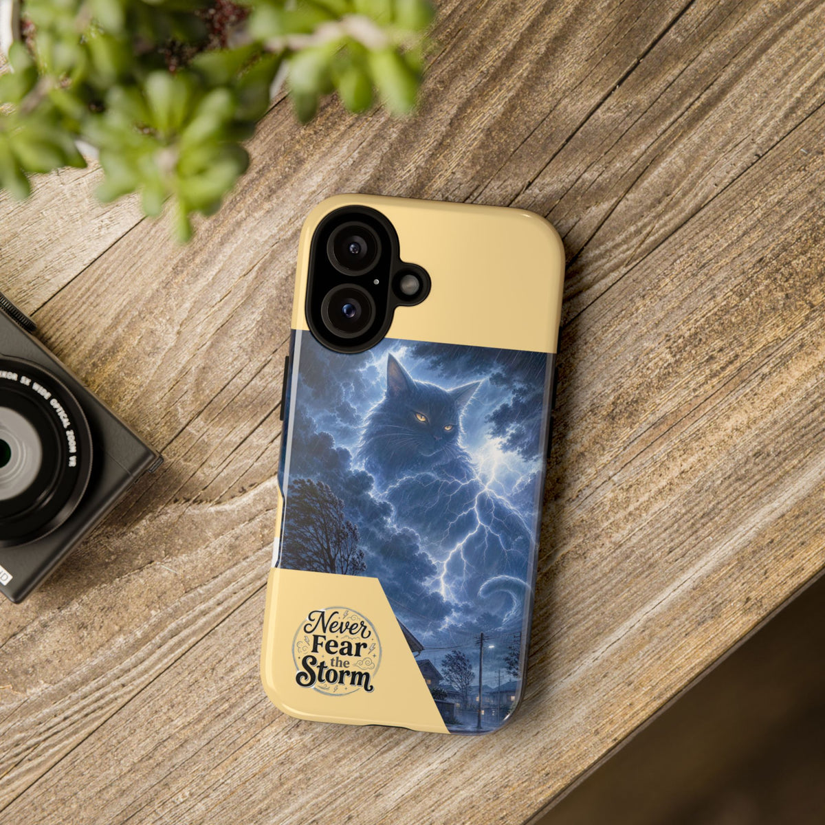 Never Fear the Storm — Lightning Cat iPhone Case