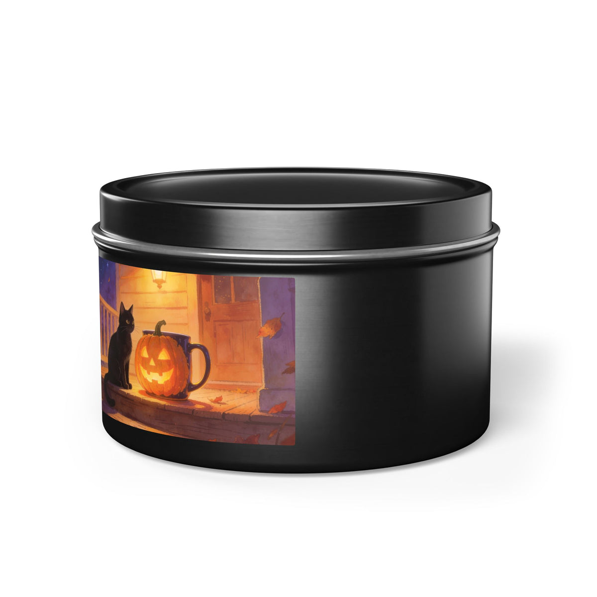 Sweet Smoke and Candlelight — Halloween Cat Pumpkin Tin Candle