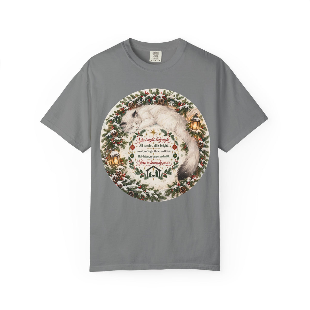 Silent Night Carol — Christmas Cat Tee (All I Want for Christmas Is You)