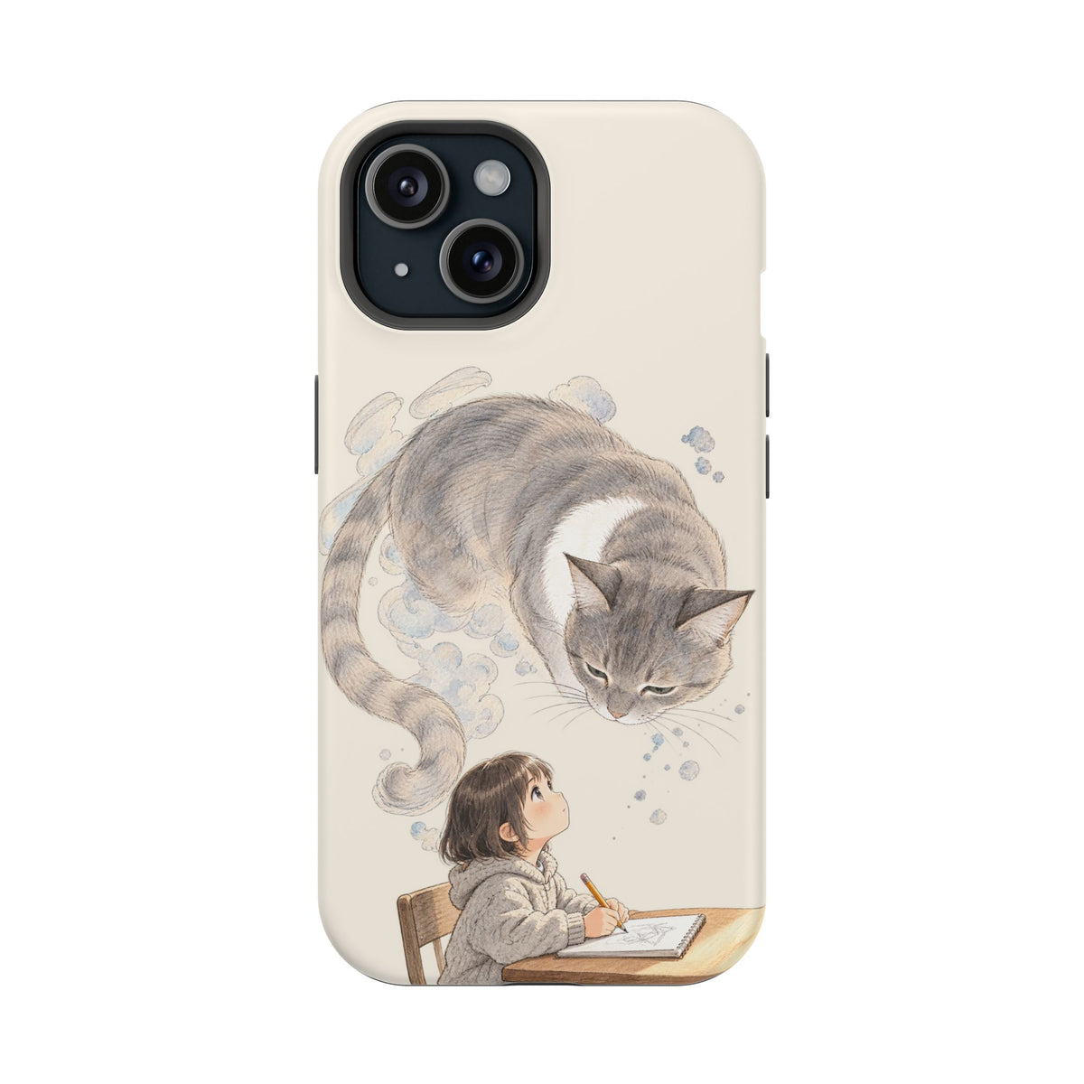 Guarded Dreams — Child & Cat MagSafe Phone Case