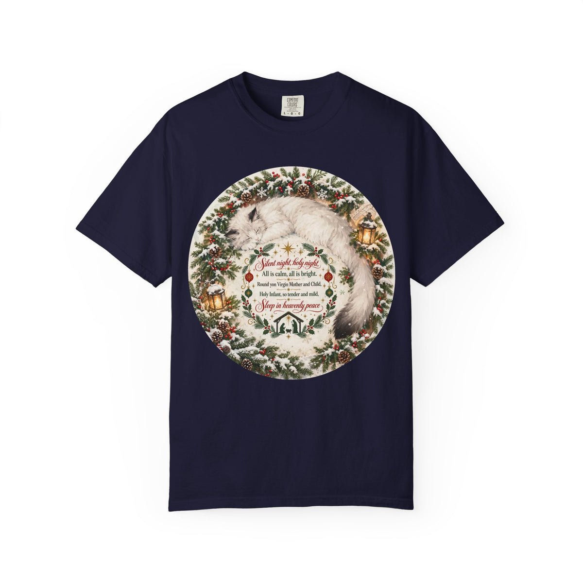 Silent Night Carol — Christmas Cat Tee (All I Want for Christmas Is You)