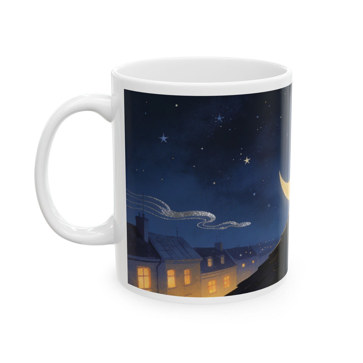 Night Watch — Night Sill Cat Ceramic Mug, 11 or 15 oz