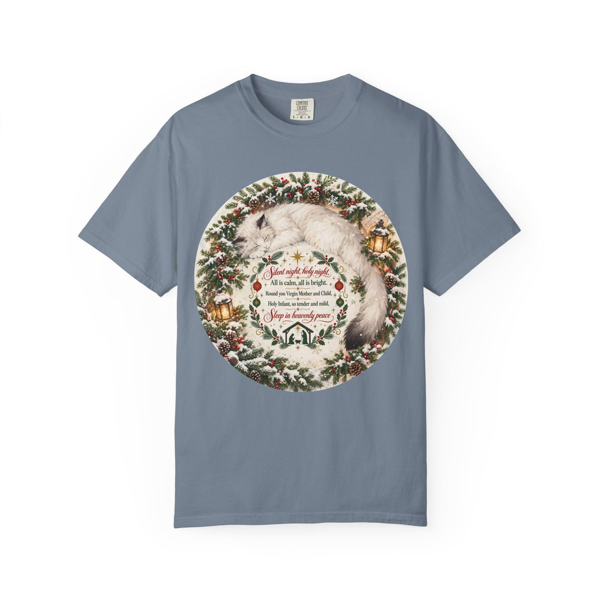Silent Night Carol — Christmas Cat Tee (All I Want for Christmas Is You)