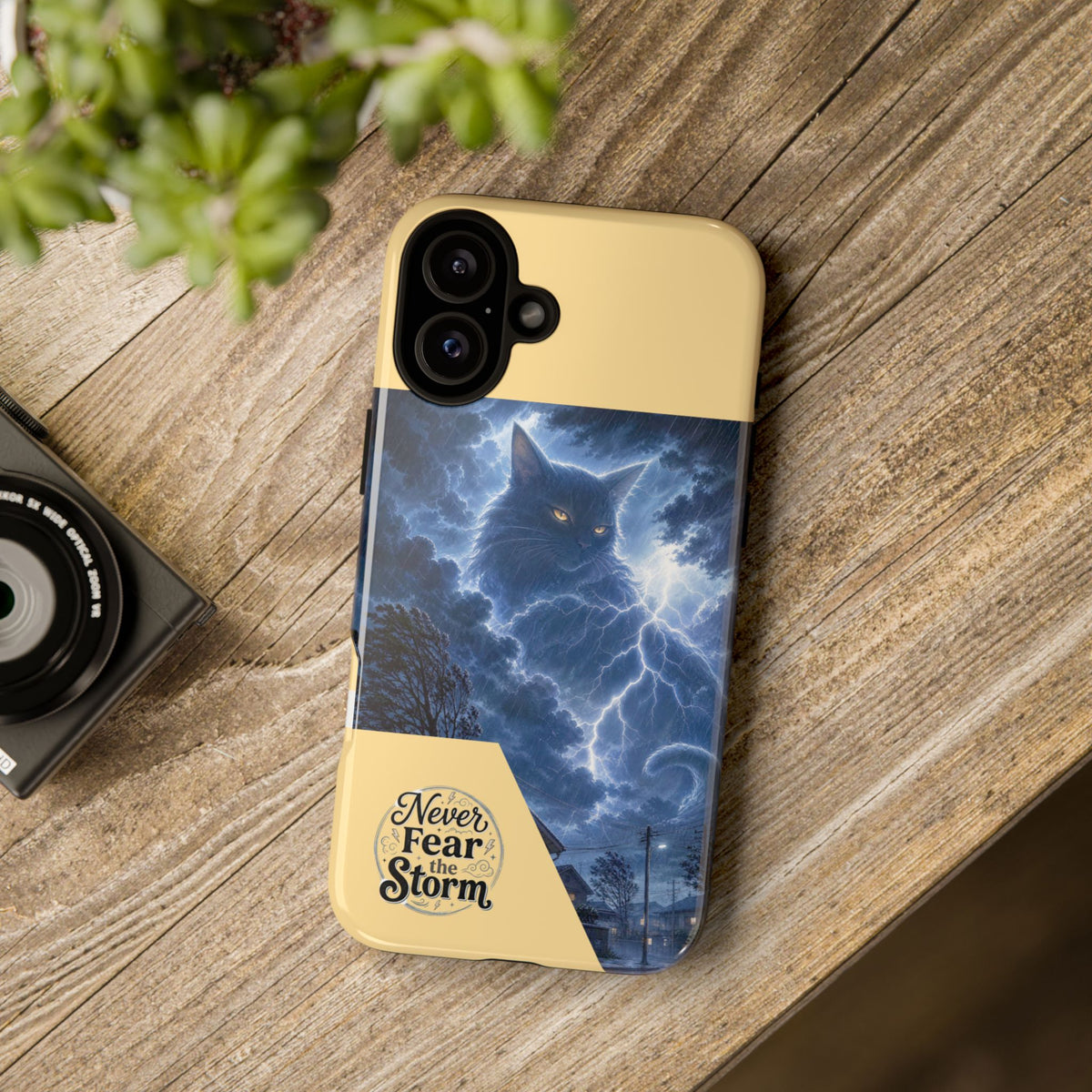 Never Fear the Storm — Lightning Cat iPhone Case