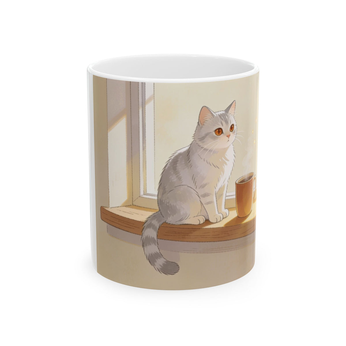 Morning Watch — Morning Sill Cat Ceramic Mug, 11 or 15 oz