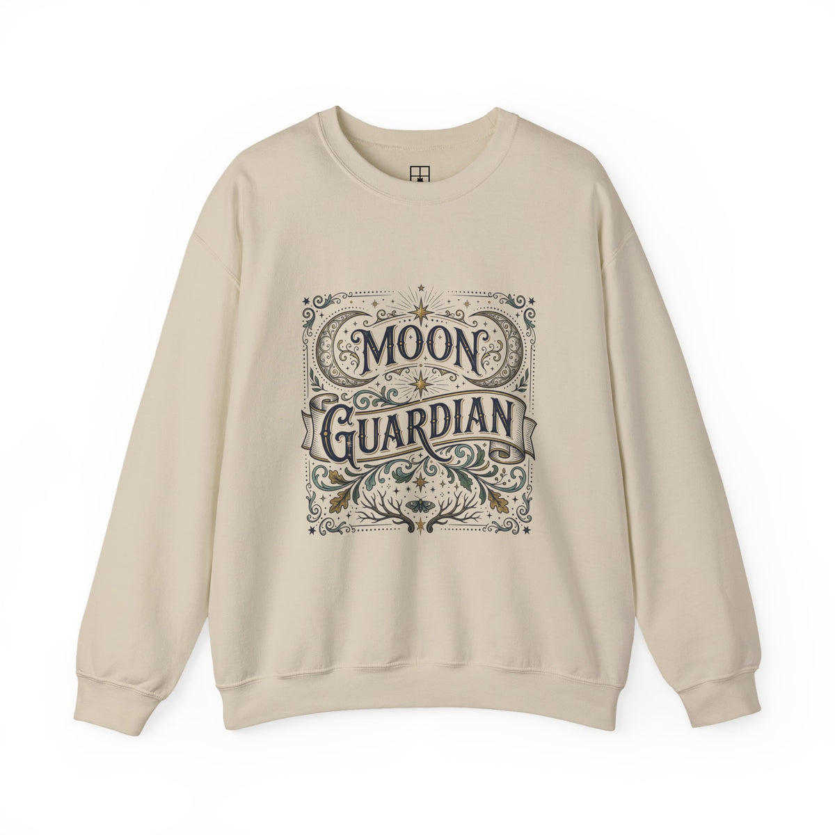 The Moon Keeps Watch — Moon Guardian Celestial Crewneck Sweatshirt
