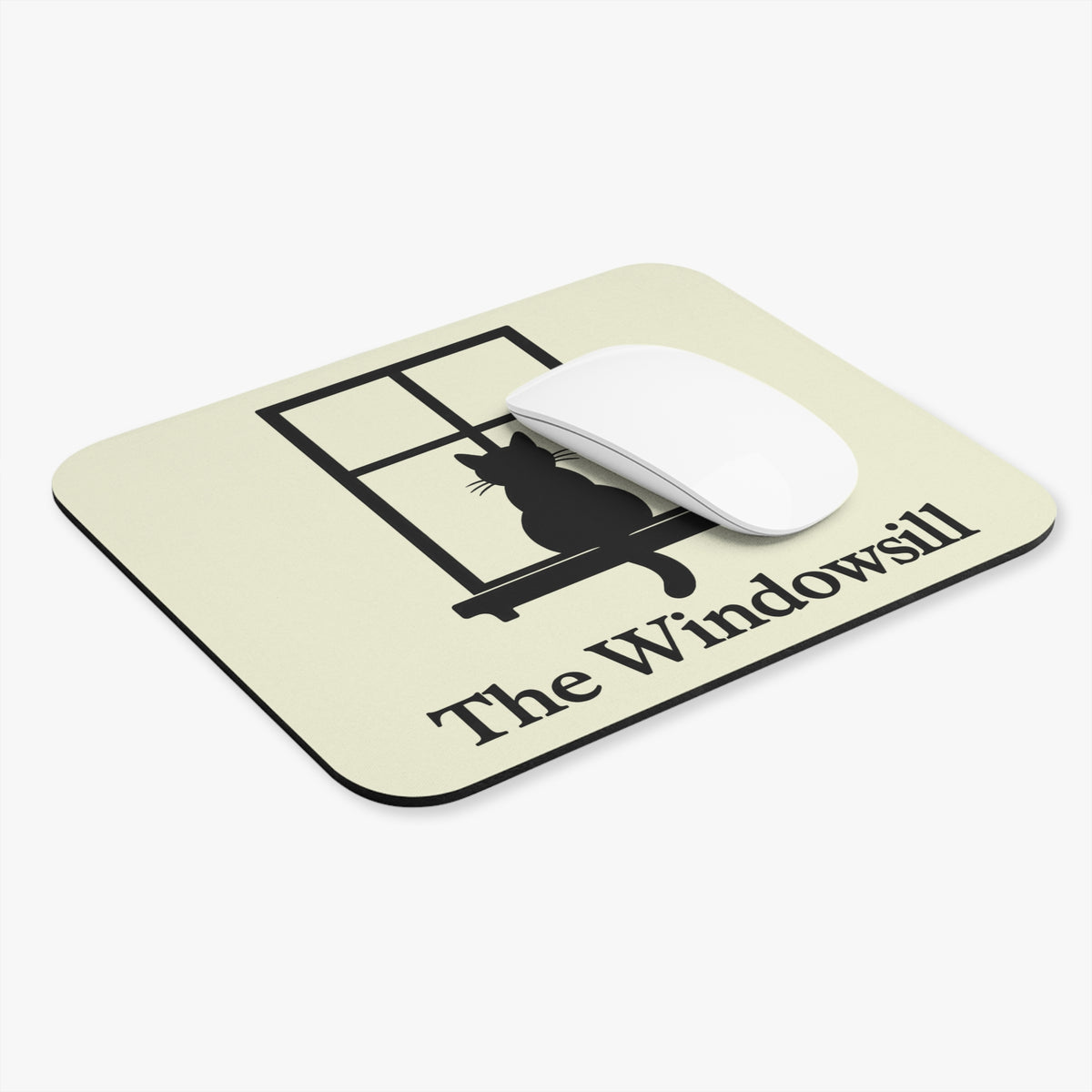 The Windowsill Cat — Black Cat Silhouette Mouse Pad