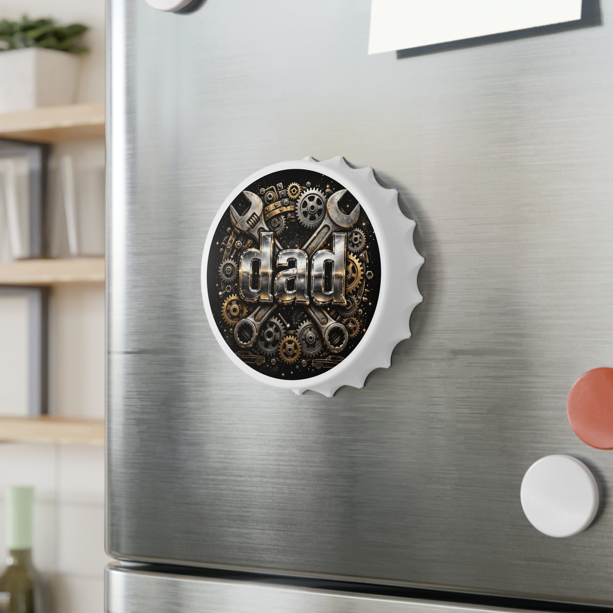 Hands That Never Quit — Dad Mechanic Bottle Opener