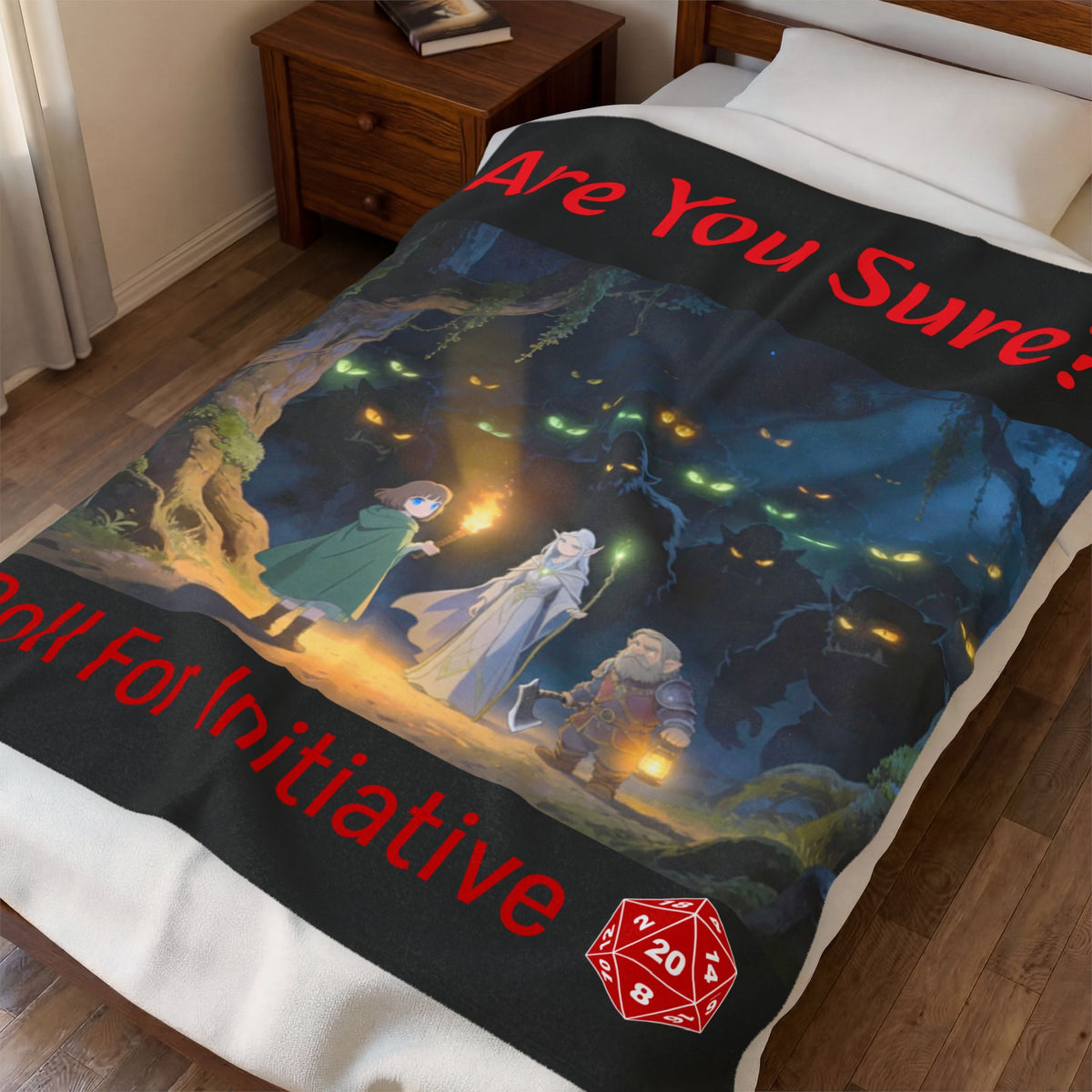 One More Roll — Fantasy Game Night Plush Throw Blanket