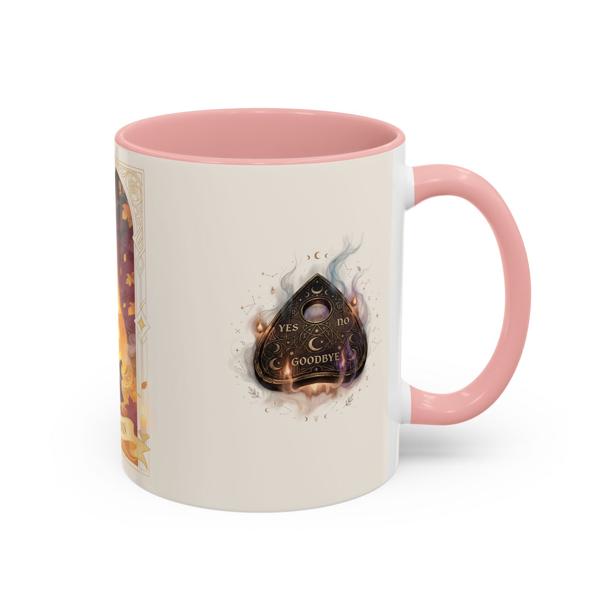 Card XVIII Draws Close — Guardian Tarot Cat & Pumpkin Accent Mug, 11 or 15 oz
