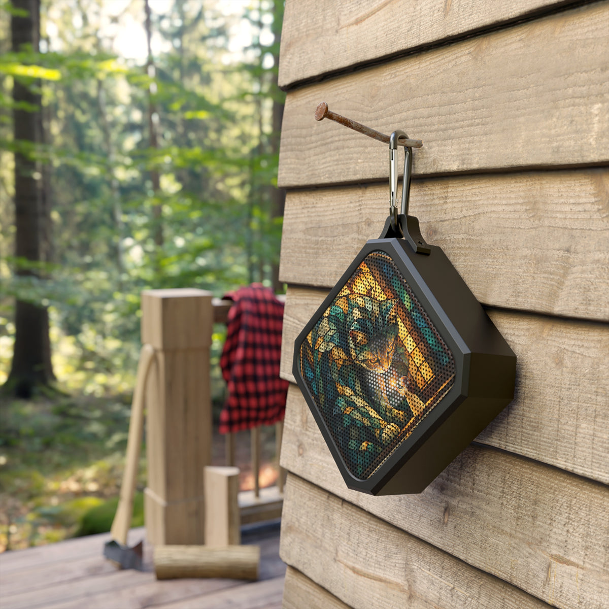 Music in the Glass — Stained Glass Cat Outdoor Bluetooth Speaker