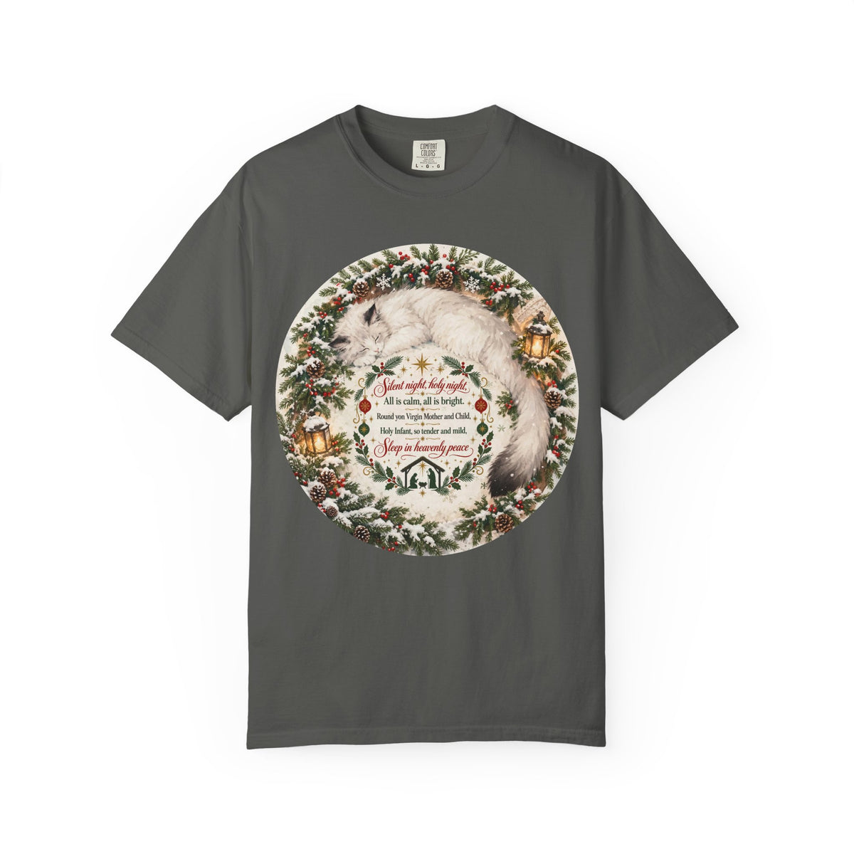 Silent Night Carol — Christmas Cat Tee (All I Want for Christmas Is You)