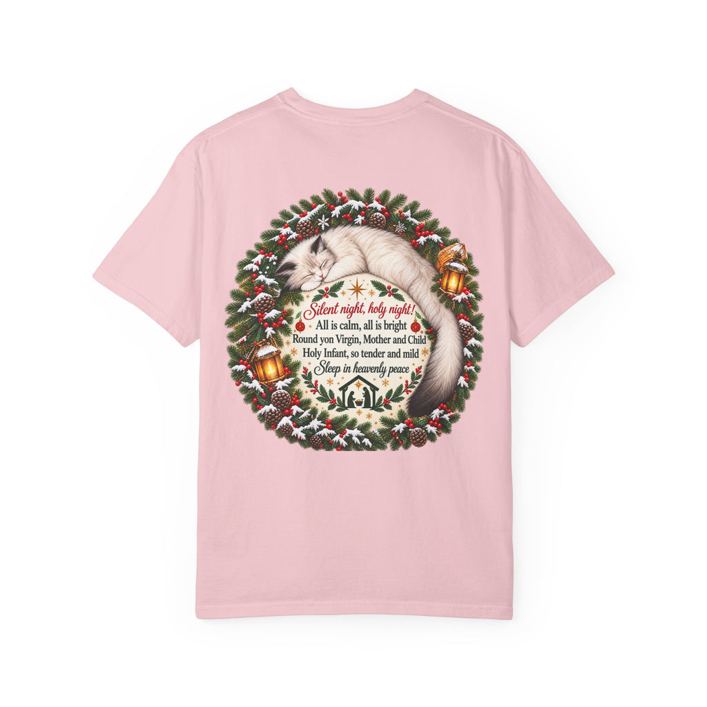 Silent Night Carol — Christmas Cat T-Shirt