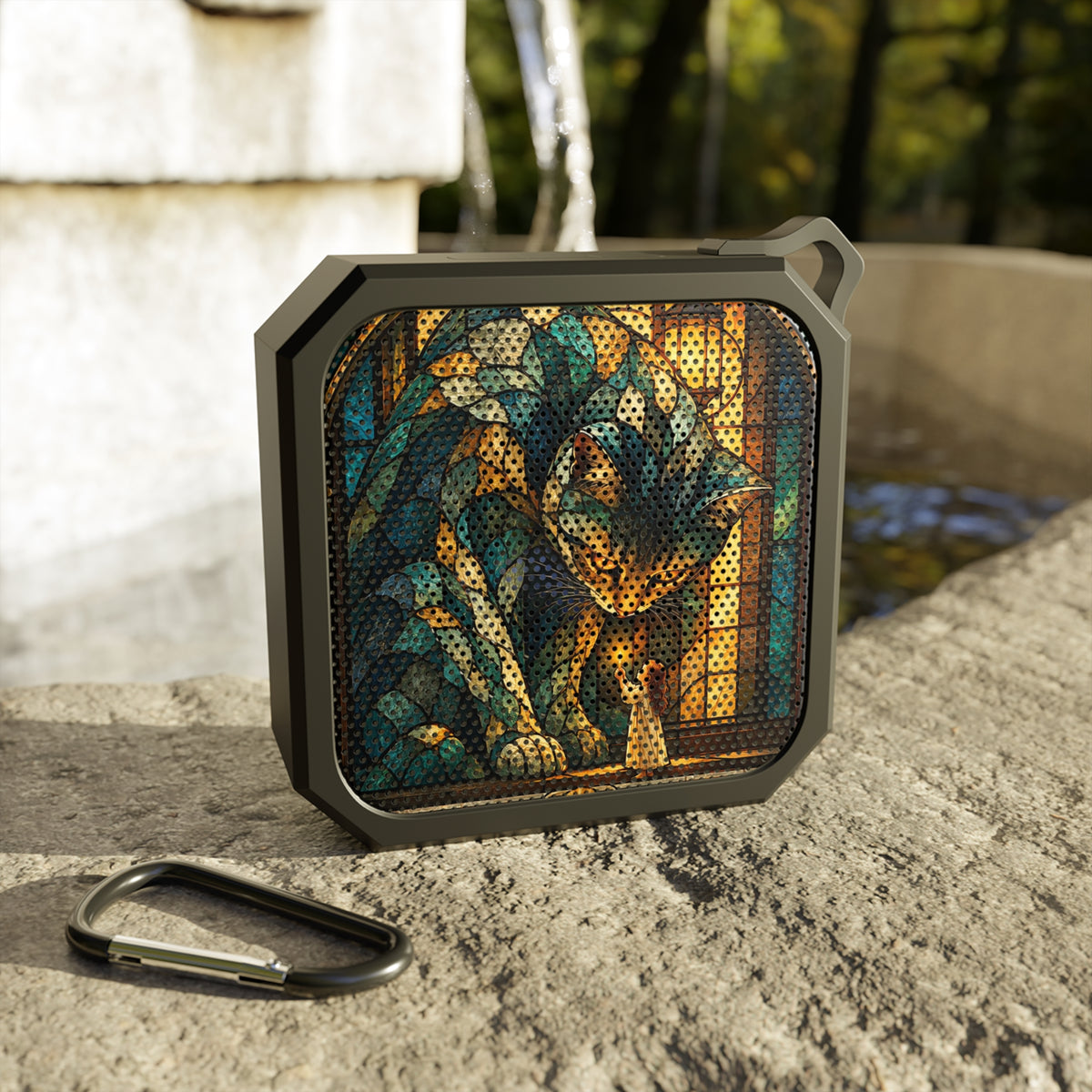 Music in the Glass — Stained Glass Cat Outdoor Bluetooth Speaker
