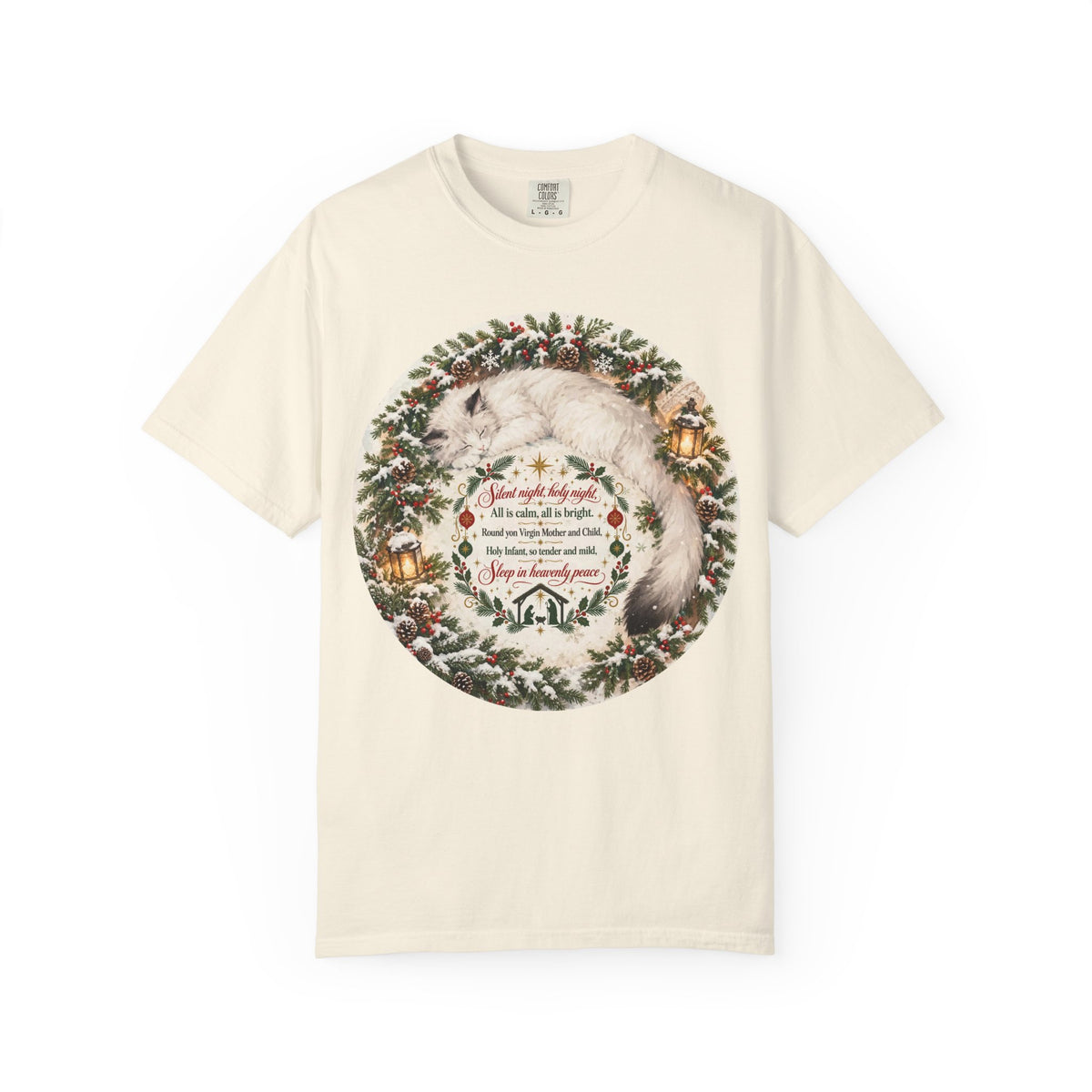 Silent Night Carol — Christmas Cat Tee (All I Want for Christmas Is You)