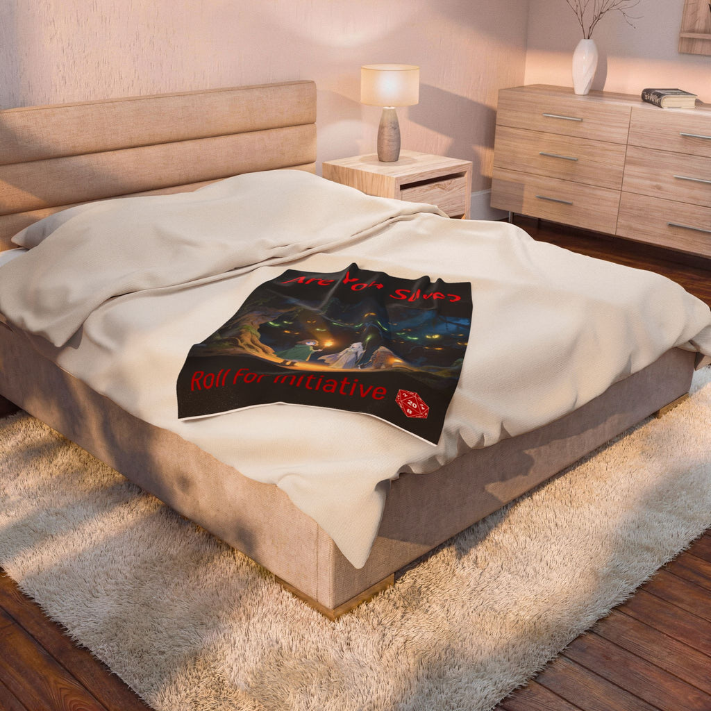 One More Roll — Fantasy Game Night Plush Throw Blanket
