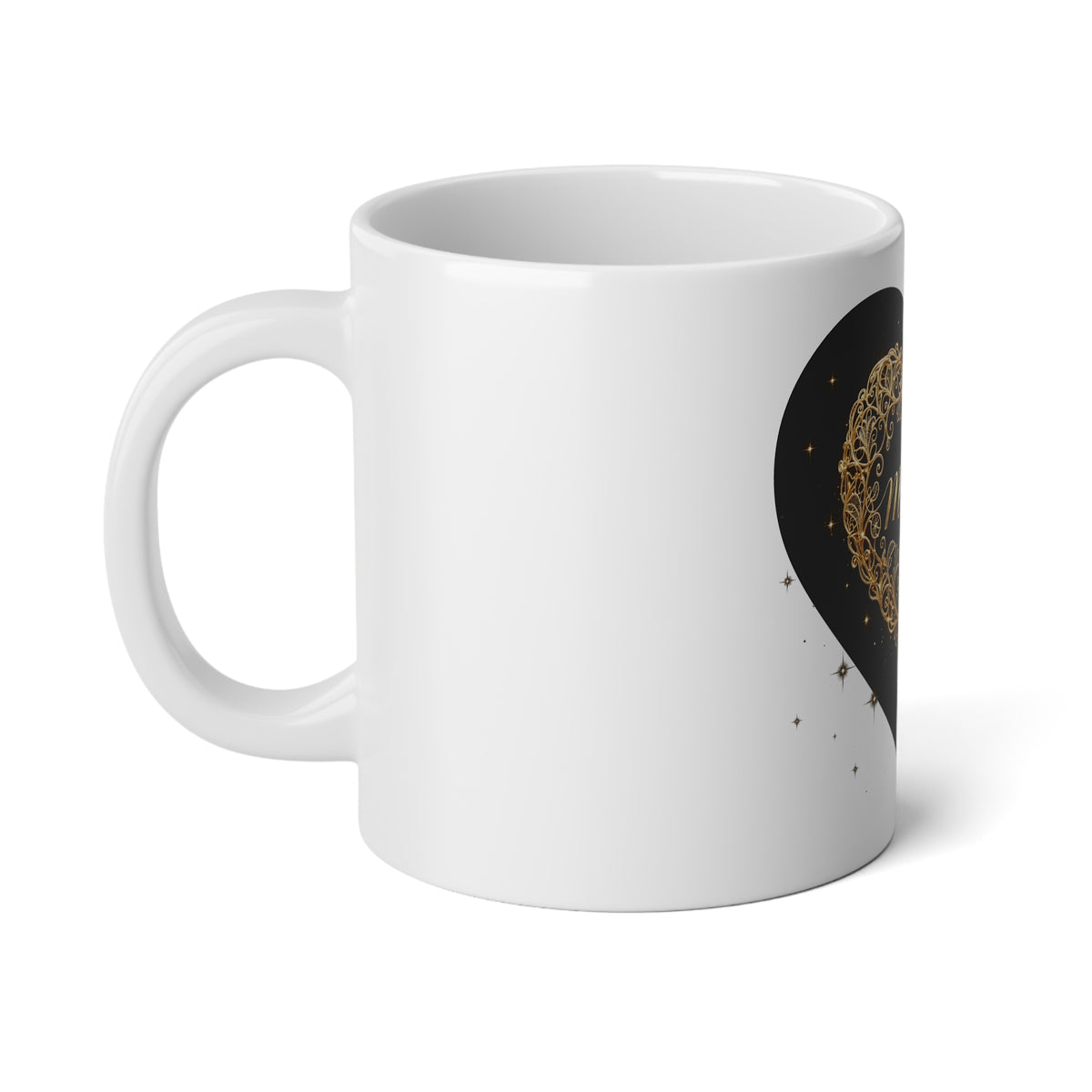 A Black Heart for Mom — 20oz White Ceramic Mug