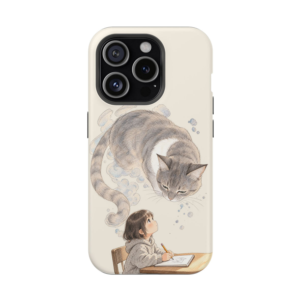 Guarded Dreams — Child & Cat MagSafe Phone Case