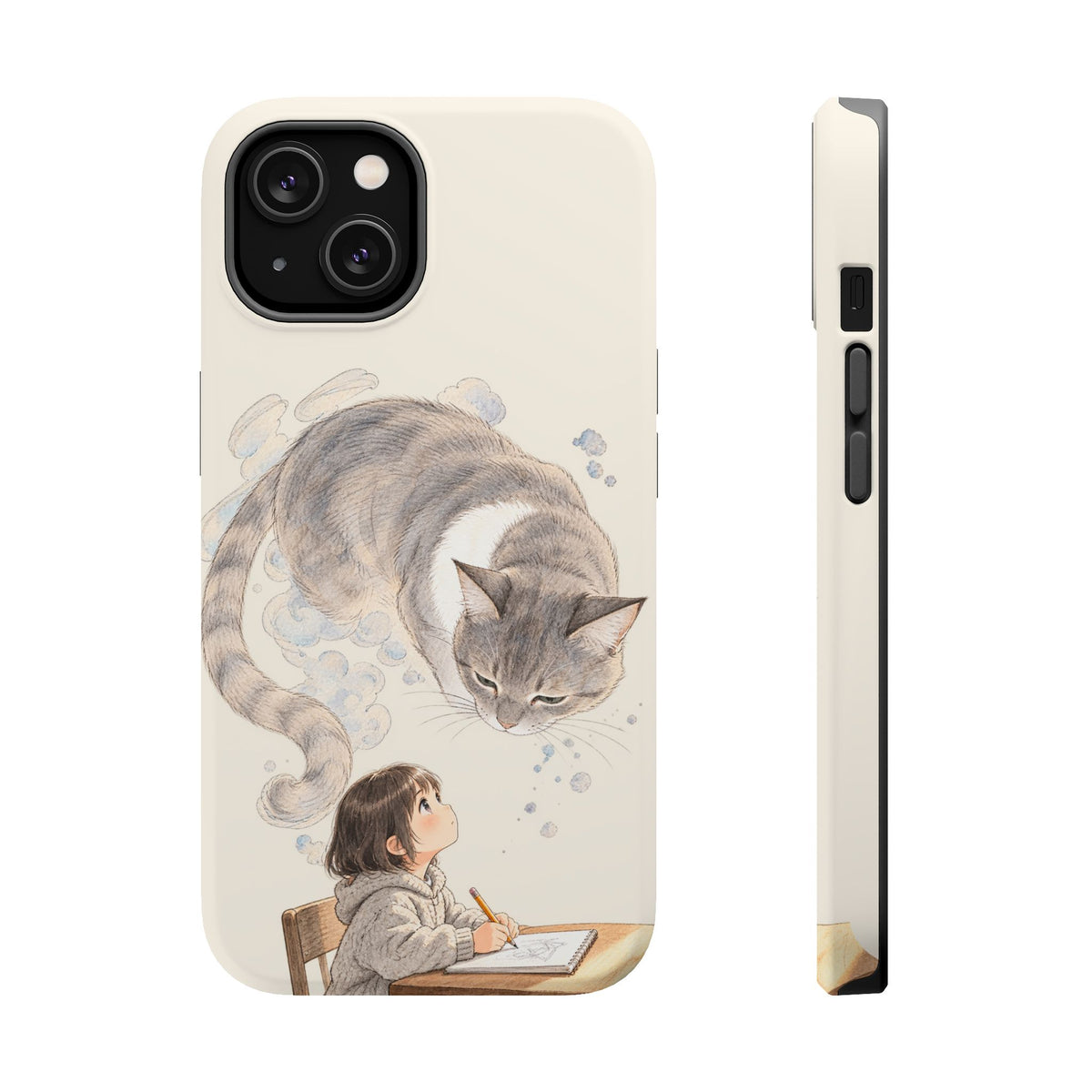 Guarded Dreams — Child & Cat MagSafe Phone Case