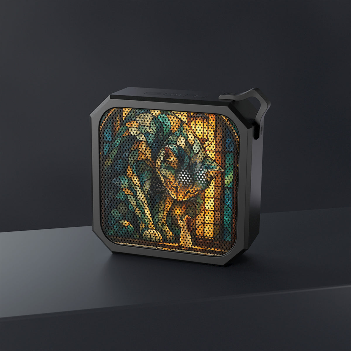 Music in the Glass — Stained Glass Cat Outdoor Bluetooth Speaker