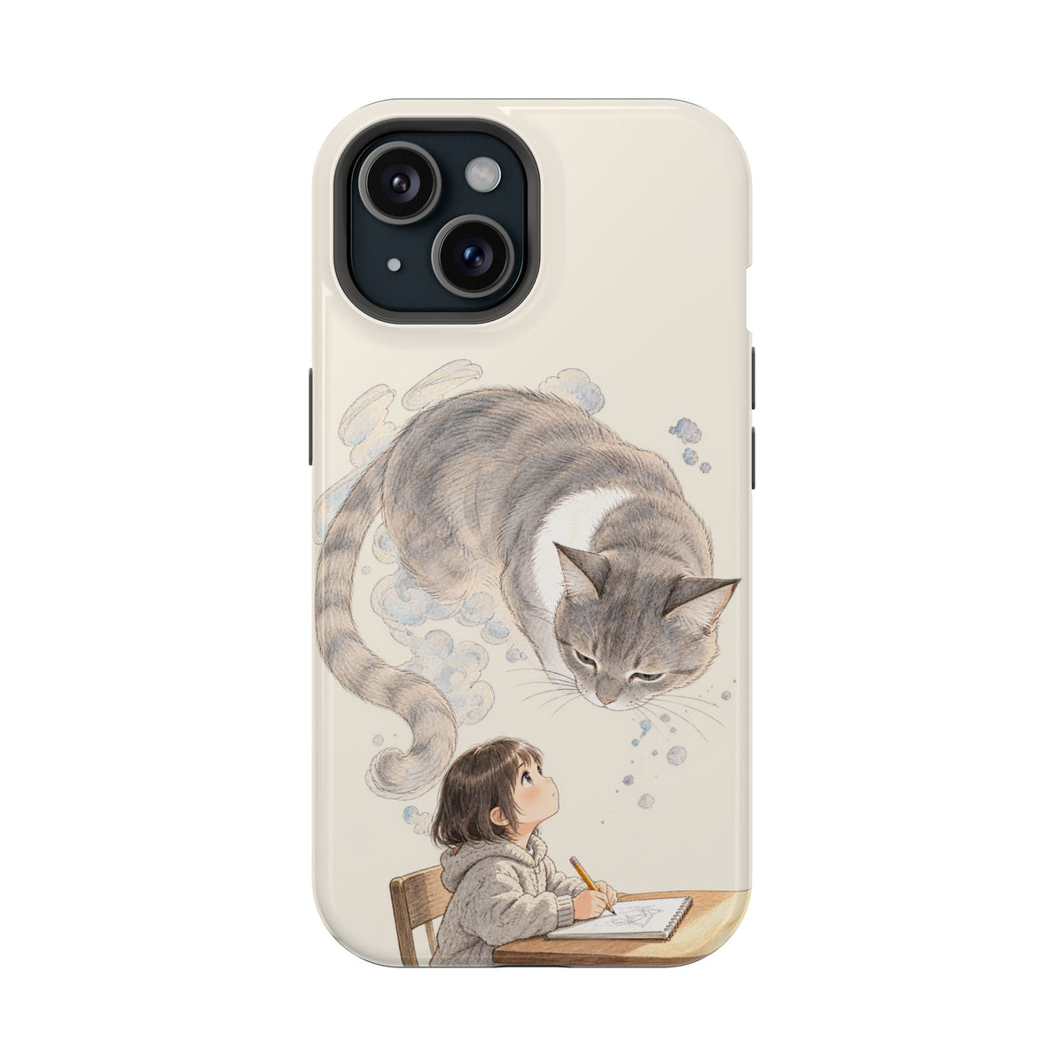 Guarded Dreams — Child & Cat MagSafe Phone Case